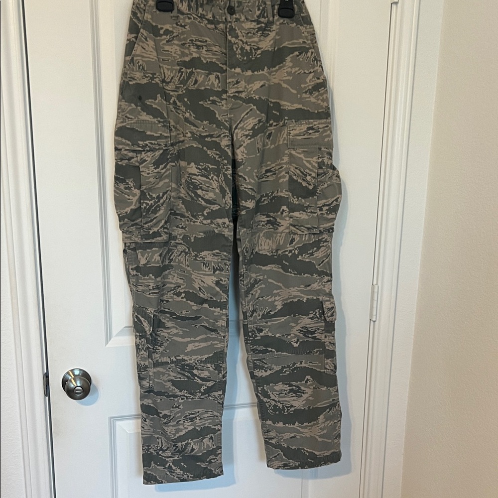Military camouflage pants.